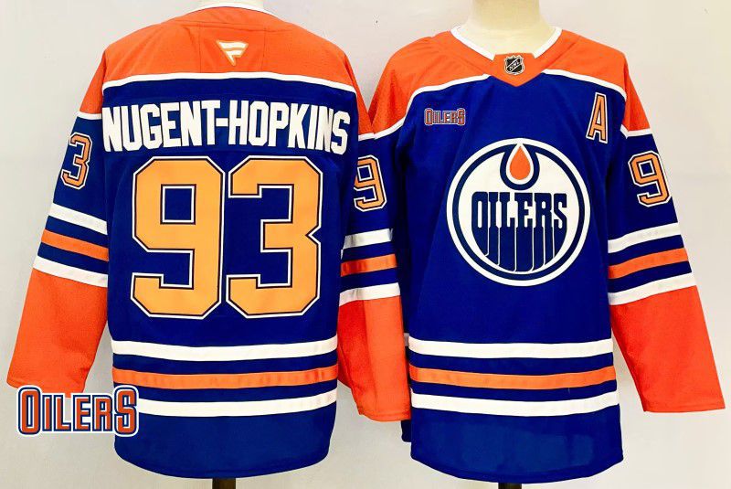 Men Edmonton Oilers #93 Nugent-Hopkins Blue Fanatics 2025 NHL Jersey style 3->edmonton oilers->NHL Jersey
